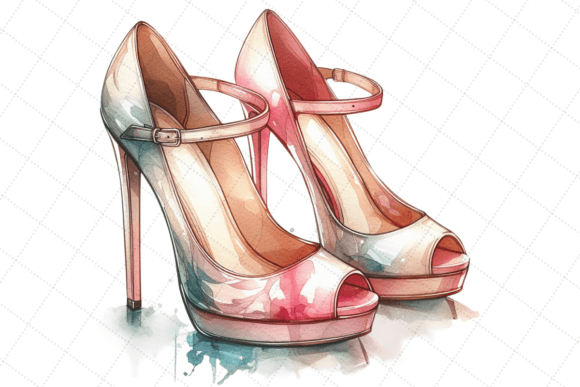 Download High-heeled Shoes Watercolor Style - Style Collection