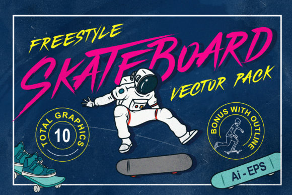 Download Freestyle Skateboard - Vector Pack - Style Collection